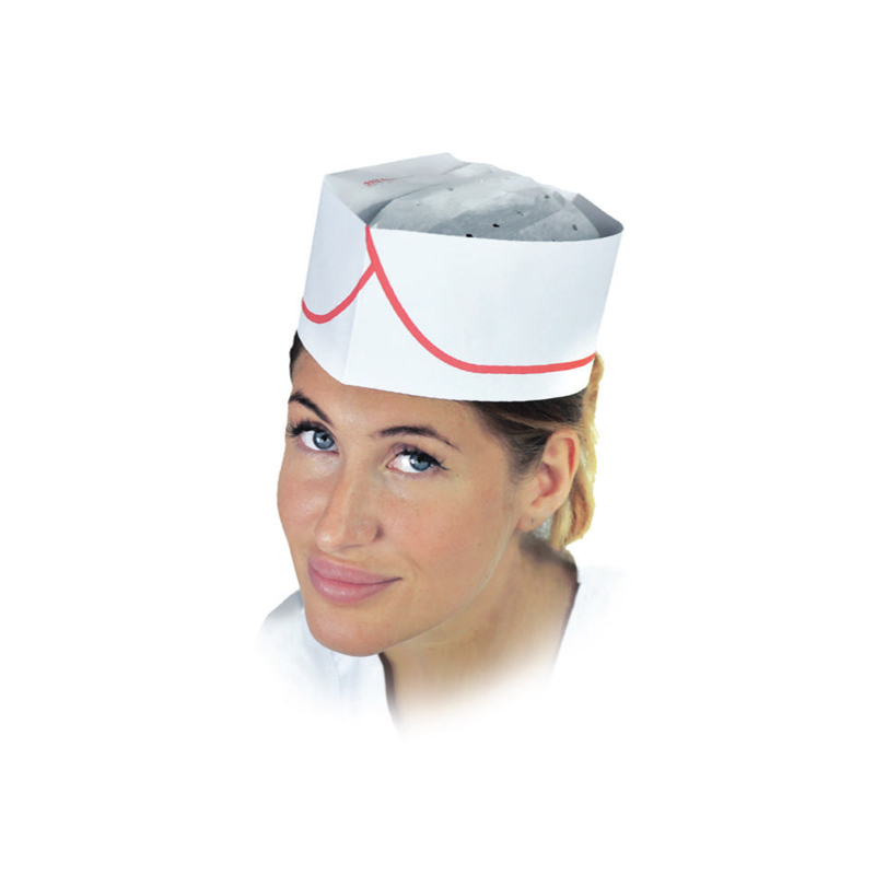 cappello carta bustina con riga rossa
